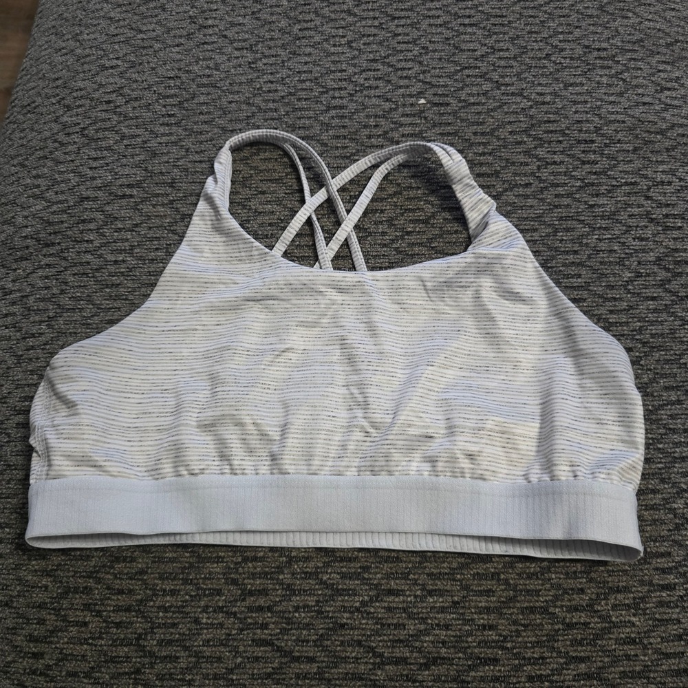 Athletic Works Sports Bra Womens 36 Grey Space Dye Strappy Back AWY79